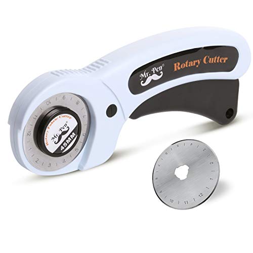 Mr. Pen- Fabric Cutter, Rotary Cutter, 45mm, 1 Extra Blade, Rotary Cutter for Fabric, Leather Cutting Tool, Fabric Rotary Cutter, Rotary Fabric Cutter, Sewing Rotary Cutter, Fabric Cutter Wheel