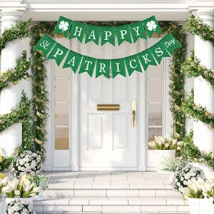 Cmaone St Patrick's Day Banner Lucky Banner with Shamrock Garland Happy St Patrick's Day Decorations Banner Irish Green Clover Party Supplies Hanging Decorations for Home, Party, Bar