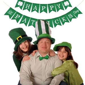 Cmaone St Patrick's Day Banner Lucky Banner with Shamrock Garland Happy St Patrick's Day Decorations Banner Irish Green Clover Party Supplies Hanging Decorations for Home, Party, Bar