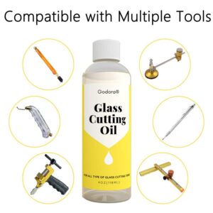 Glass Cutting Oil, Suitable for All Glass Cutting Tools, 4 Ounces Glass Cutter Oil is Used for Cutting Glass, Stained Glass, Glass Bottles, Tiles and Mirrors
