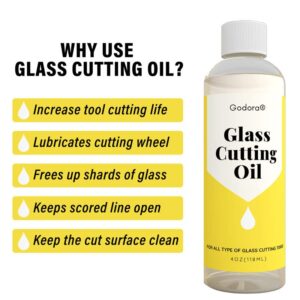 Glass Cutting Oil, Suitable for All Glass Cutting Tools, 4 Ounces Glass Cutter Oil is Used for Cutting Glass, Stained Glass, Glass Bottles, Tiles and Mirrors