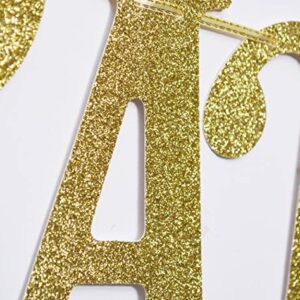 Congratulations Gold Glitter Sign Banner- Graduation, Wedding, Retirement Party Supplies Decorations (Gold)