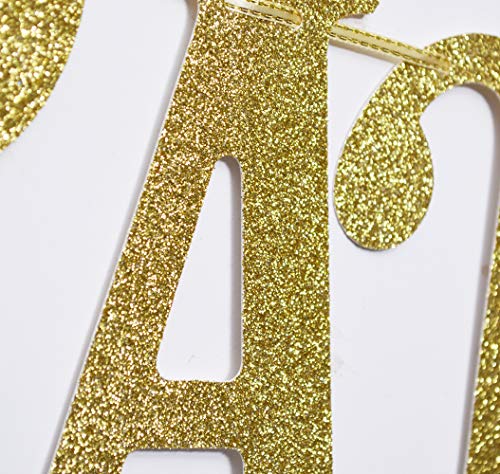 Congratulations Gold Glitter Sign Banner- Graduation, Wedding, Retirement Party Supplies Decorations (Gold)