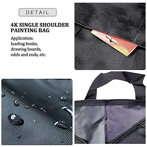 1 Pcs Waterproof Canvas Art Portfolio Bag ,Artist Drawing Tote Bag ,for Putting Student Art Work and Artist Work ,Black, 680mmx530mm