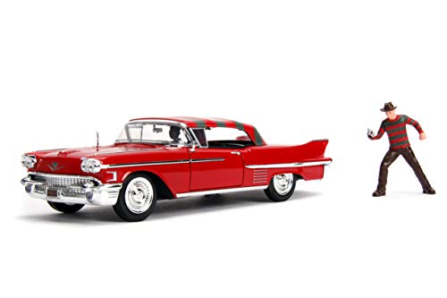 Jada Toys 1:24 Nightmare - '57 Cadillac W/Figure, Red, Standard, 26066