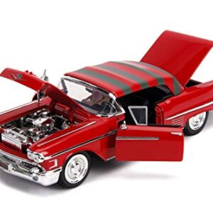 Jada Toys 1:24 Nightmare - '57 Cadillac W/Figure, Red, Standard, 26066