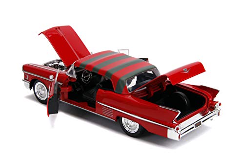 Jada Toys 1:24 Nightmare - '57 Cadillac W/Figure, Red, Standard, 26066