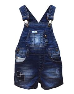 kidscool space baby & little girls/boys summer shorts,adjustable jean shortall overalls,blue,3-4 years
