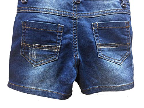 KIDSCOOL SPACE Baby & Little Girls/Boys Summer Shorts,Adjustable Jean Shortall Overalls,Blue,3-4 Years