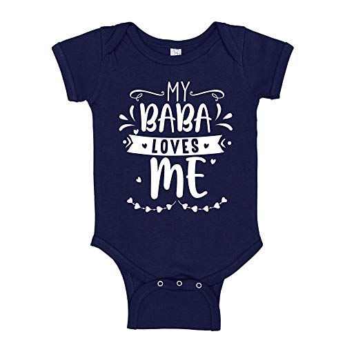 My Baba Loves Me Baby Bodysuit Infant One Piece 6 mo Navy Blue