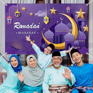 Ramadan Mubarak Decorations Ramadan Banner Eid Backdrop Background for Eid Al-fitr Party Decorations Supplies