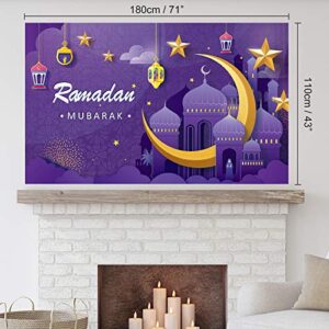 Ramadan Mubarak Decorations Ramadan Banner Eid Backdrop Background for Eid Al-fitr Party Decorations Supplies