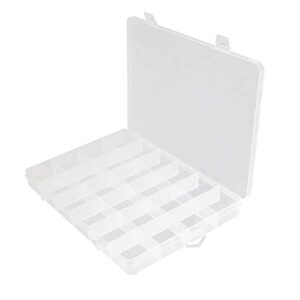 jutagoss plastic string organizer box with dividers, 7.68×5.31×0.98 inch, 24 mpartment craft storage containers, 2pcs bead tackle bolt screw parts rock collection box.