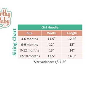 Earthy Baby GOTS Certified 100% Super Soft Organic Pima Cotton Baby Girl Lightweight Hoodie (White, 3-6 months)