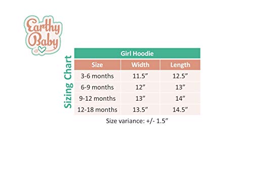 Earthy Baby GOTS Certified 100% Super Soft Organic Pima Cotton Baby Girl Lightweight Hoodie (White, 3-6 months)