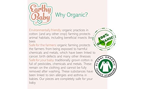 Earthy Baby GOTS Certified 100% Super Soft Organic Pima Cotton Baby Girl Lightweight Hoodie (White, 3-6 months)