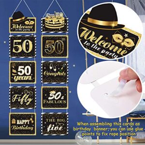 Large 50th Sign Cutouts Banner 50th Anniversary Decoration Party Supplies Door Sign 50 Years Theme Birthday Party Wall Decoration Signs 10 Counts