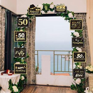 Large 50th Sign Cutouts Banner 50th Anniversary Decoration Party Supplies Door Sign 50 Years Theme Birthday Party Wall Decoration Signs 10 Counts