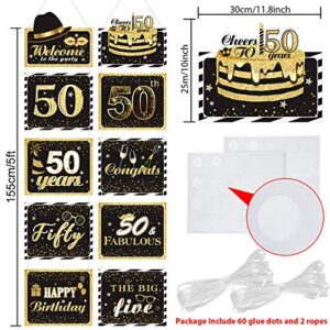 Large 50th Sign Cutouts Banner 50th Anniversary Decoration Party Supplies Door Sign 50 Years Theme Birthday Party Wall Decoration Signs 10 Counts