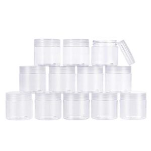 benecreat 20 pack 2oz pet plastic round container jars with clear lids and and leakproof gasket for beads, crafts, body scrub creams