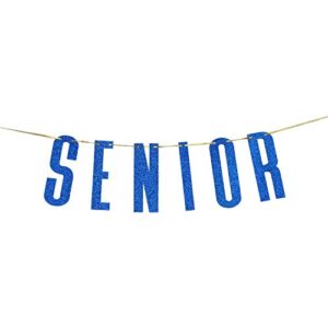 innoru navy blue glitter senior banner for congrats grad banner – high school college graduation party bunting decoration
