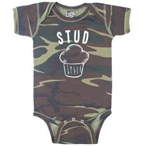 stud muffin funny baby boy bodysuit infant – camouflage – newborn