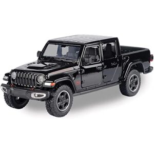 motormax toy 2021 gladiator rubicon (closed top) pickup truck black 124-127 diecast model car by motormax 79368