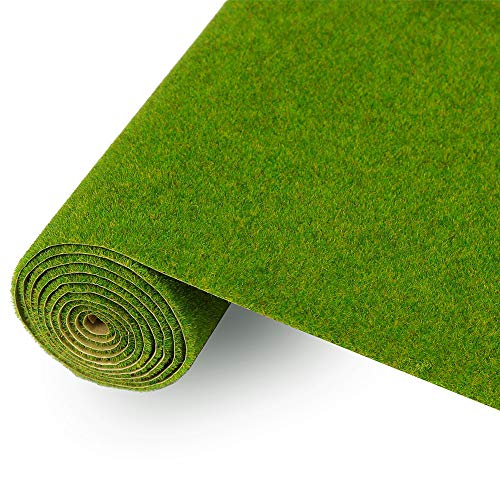 CP138 Artificial Model Grass Mat Trains Grass Green 40 x 100cm or 15.7"x 39"for Decoration Kids Craft Scenery Model DIY