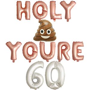 funny 60th birthday balloon banner holy youre 60 year old party decorations for women