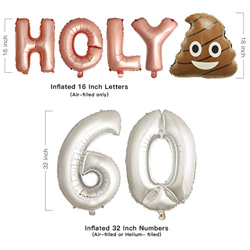 Funny 60th Birthday Balloon Banner Holy Youre 60 Year Old Party Decorations for Women