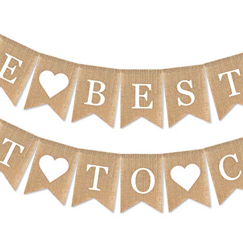 SWYOUN Burlap The Best is Yet to Come Banner Bachelorette Engagement Wedding Graduation Bridal Shower Party Decoration Baby Shower Supplies