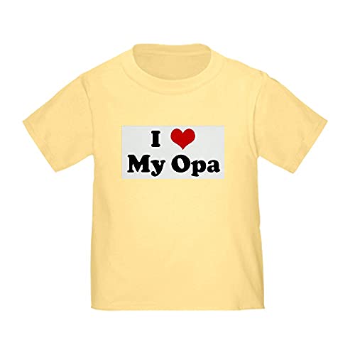 CafePress I Love My Opa Toddler T Shirt Cute Toddler T-Shirt, 100% Cotton Daffodil Yellow