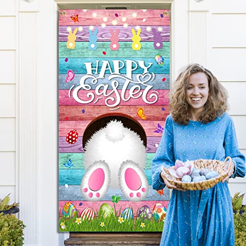 Happy Easter Party Supplies,Easter Party Decoration Spring Theme Decoration (Door Cover)