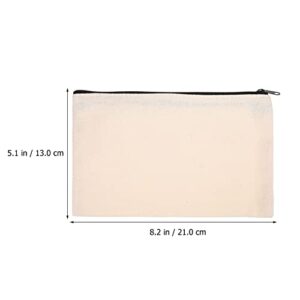 STOBOK Canvas Tool Bags 25 Pieces Blank DIY Craft Bag Canvas Pen Pencil Case for School Supplies Invoice Bill