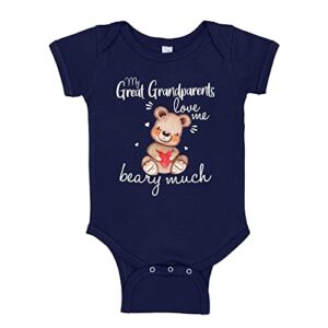 my great grandparents love me beary much baby bodysuit one piece 12 mo navy blue