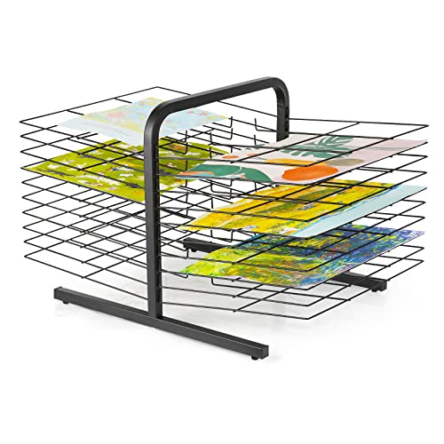 Lzttyee Art Drying Rack for Classroom Paint Drying Rack Art 20 Shelves Metal Desktop Artwork Storage Display Rack Art Drying Rack for Classroom Painting Crafts (20 Shelves-1)