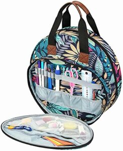 color you embroidery bag, portable embroidery project bag storage, craft supply organizers and storage for embroidery hoops, floss, cross stitch supplies and sewing tools kits