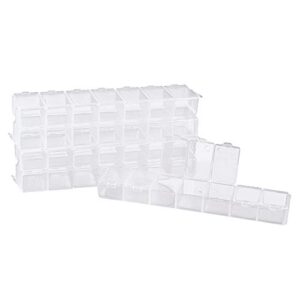 ph pandahall 8 pack 7 grids jewelry dividers box organizer clear plastic bead case storage container for beads, jewelry, nail art, small items craft findings 15.5×3.3×1.8cm, compartment: 3.3x2cm