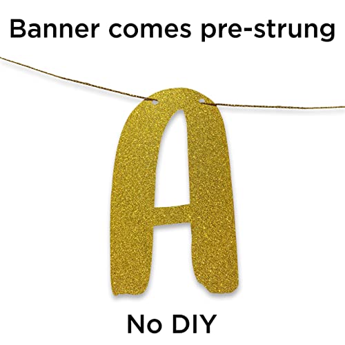 Its Getting Late Gold Glitter Banner - Satirical Funny Birthday and Housewarming Decorations for 21st 30th 40th 50th 60th Birthdays - Retirement Party Supplies