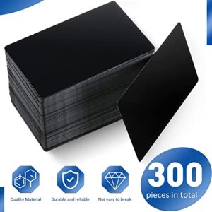 Marspark 300 Pieces Metal Engraving Blanks Multipurpose Aluminum Sheet Aluminum Business Card Blanks for CNC Engraver Laser Engraving DIY Cards, Thickness 0.21 mm/ 0.01 inch (Black)