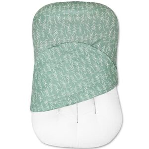 newborn lounger cover for boys girls, soft snug fitted baby lounger slipcover, removable cover for infant lounger pillow, green sage