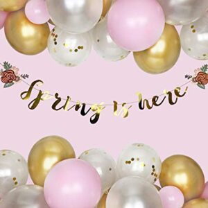 Gold Make Your Own Banner with Flower Banner Charms | Floral Party Decorations | Birthday, Baby Shower, Bridal Shower | DIY Sloth Party Banner | Say Anything Banner