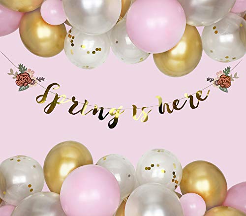 Gold Make Your Own Banner with Flower Banner Charms | Floral Party Decorations | Birthday, Baby Shower, Bridal Shower | DIY Sloth Party Banner | Say Anything Banner