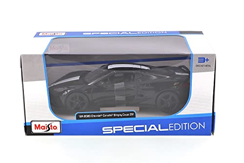 2020 Chevy Corvette Stingray Z51 Coupe, Black - Maisto 31527BK - 1/24 Scale Diecast Model Toy Car