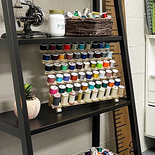 2-60 Spool Cone Wood Thread Racks (Holds120 Spools) Hardwood, Freestanding or Wall Mount | Fits Mini-King Size Cones & Most Spools | for Sewing, Embroidery, Quilting, & Specialty Thread Storage