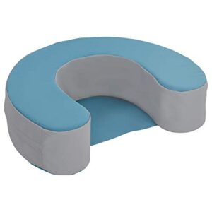 factory direct partners 10423-tlgy softscape sit and support ring for babies and infants, soft cushioned foam floor seat with non-slip bottom for nursey, playroom, daycare – teal/gray