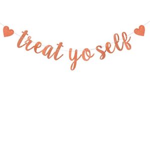 rose gold treat yo self banner-dessert/ice cream/popcorn table decorations-home party supplies