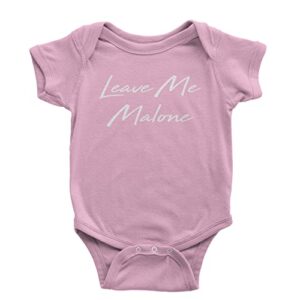 expression tees one-piece leave me malone newborn light pink romper