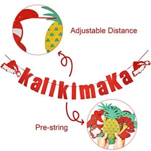 3 Pieces Mele Kalikimaka Banner Hawaiian Christmas Garland Glittering Winter Holiday Party Banner Decor Supplies Mantle Family Home Pre-Strung Decor