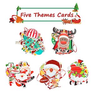 POSUGU Merry Christmas Banners Party Decoration Hanging Bunting Set 5 Pcs Indoor Garland Wall Window Fireplace Decor Xmas DIY Signs Ornament Home Office Scene Supplies, Red&Green, 7.3*6.1*1.5inch